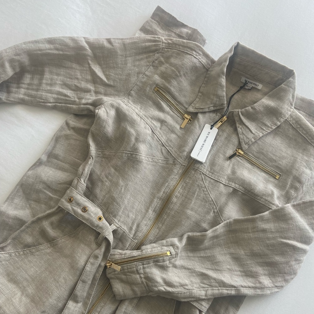 weworewhat linen utility jumpsuit size xs - nwt!